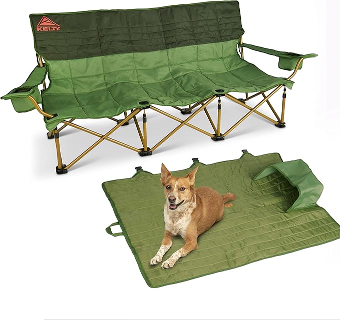 Kelty Lowdown Couch - 3 Person Capacity Camping Chair, Extra Large and Sturdy Bench for Campsites, Soccer Games, and Backyard Parties
