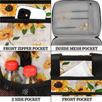 Soft Cooler Bag Vintage Sunflower Flower Insulated Lunch Box for Men & Women, Large Leakproof Lunch Bag Portable Beach Cooler for Work, Picnic, Road Trips,Fishing, Travel, Camping