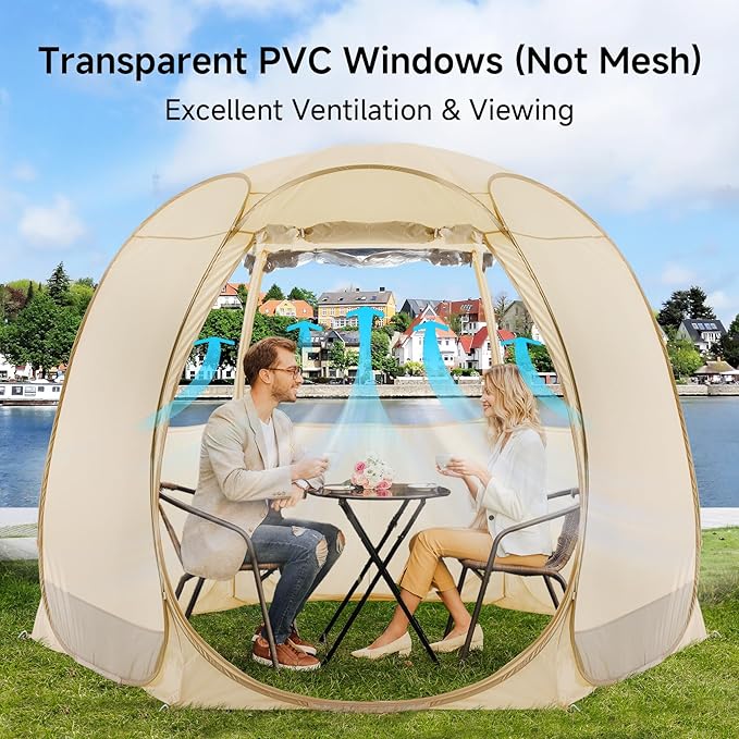 Alvantor Pop Up Screen House Gazebo with Mosquito Netting, Instant UV Resistant Sun Shelter for Patio & Backyard, Portable Canopy Tent for 2-10 Person