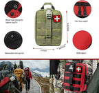 Universal IFAK Trauma First Aid Kit Molle Pouches Emergency Survival Kit Suitable for Home, car, Travel, Camping, Hiking, Sports, Outdoor Emergencies-Quick Response First Aid Essentials (Olive Green)