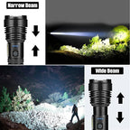 Flashlight Rechargeable Flashlights High Lumens, 99,000 LM Bright LED Flashlight Powered Flash Light, USB Rechargeable Flashlights & Waterproof Handheld Flash lights for Home Camping Hiking(2 Pack)