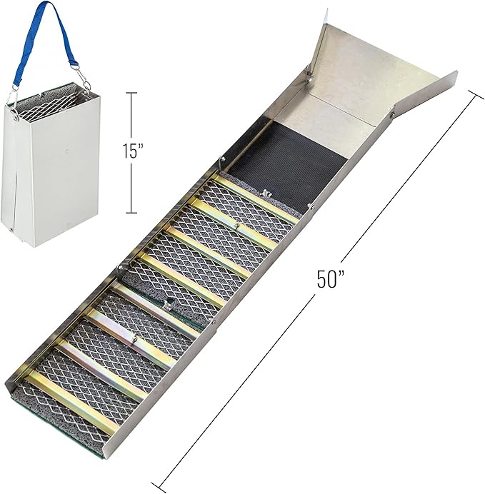 ASR Outdoor 24pc Deluxe 50" Aluminum Folding Gold Sluice Box Kit Gold Panning Tools and Backpack, Black