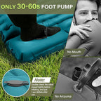 Camping Sleeping Pad, Ultralight Camping Pad with Pillow Built-in Foot Pump Inflatable Sleeping Mat Compact for Camping Backpacking Hiking Traveling-Green