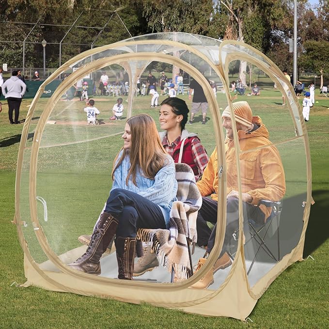 EighteenTek® Pod All Weather Sports Tent with Attached Floor, Instant Outdoor Bubble Tent, Rainproof Camping Sun Shelter for Sports Events Camping Fishing Cheering 1-4 Person