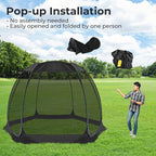 Alvantor Pop Up Screen House Gazebo with Mosquito Netting, Instant UV Resistant Sun Shelter for Patio & Backyard, Portable Canopy Tent for 2-10 Person