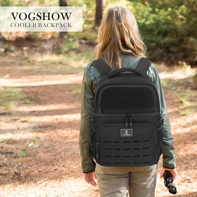 Insulated Double Deck Cooler Backpack for Men Women, 36 Cans Large Leakproof Cooler Bag for Camping, Hiking, Picnic, Fishing, Beach, Travel