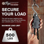 Rope Ratchet 1/2" with Locking Pulley, Adjustable Hanger for Grow Lights, Canopies, Kayaks, Tents, Camping, 8' Braided Polypropylene Rope, 500 lb Capacity, Ideal for Roof Rack, Tarp, Canoe Tie Downs