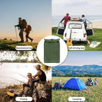 Double Camping Sleeping Pad with Pillow, 2" Memory Foam Camping Mattress 2 Person, 5R Insulated Self Inflating Camping Pad, Air Mattress Inflatable Sleeping Mat for Tent, Backpacking, Hiking (Green)