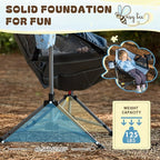 BusyBee Hammock Camping Chairs for Kids, Folding Kids Chair with Stand, Child Camping Gear, Hammock Swing Chair with Cup Holder & Carrying Bag for Outdoor, Lawn, Hiking, Indoor, Supports 125 LBS, Blue