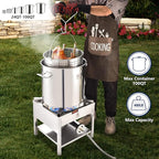 ARC Stainless Steel Single Burner Propane Stove, 200,000BTU High-Pressure Heavy-Duty Propane Burner Cooker, Burners for Outdoor Cooking For Turkey Fry, Seafood Boil (16.5"x16.5" Cooking Surface)