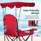 ALPHA CAMP Heavy Duty Canopy Lounge Chair Sunshade Hiking Travel Chair with Cup Holder