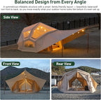 Coody Inflatable Canvas Camping Tents with Stove Jack – Premium Air Beam Family Glamping Tent, Breathable Cotton Canvas, Fast Setup Air Tent with Pump
