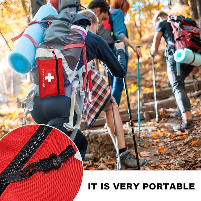AOUTACC 12pcs Mini First Aid Kit Empty Pouch Bag with Zippered for Emergency at Home, Office, Car, Outdoors, Boat, Camping, Hiking