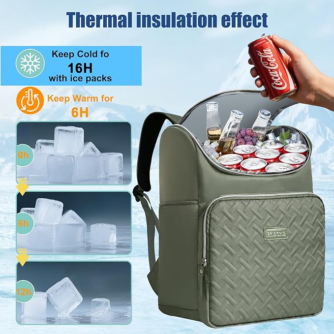 Backpack Coolers Insulated Leak Proof for Women Men, 35 Cans Large Capacity Waterproof Cooler Backpack, Soft Portable Cooler Bag for Beach Travel Camping Picnic Work