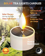 SoulBay Solar Tea Lights Outdoor Waterproof, 12 pcs 1.5" D x 2.1" Reusable Dusk to Dawn Flickering Small LED Tealight Candles, Flameless Votive Candle for Lanterns Patio Garden Camping Décor