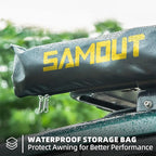 Vehicle Awning, 8.2ft x 8.2ft, Rooftop Pullout Ripstop UPF50+ Side Awning, Reinforced Hinges & Poles for Jeep/SUV/Truck/Van