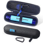 Membrane Solutions Personal Water Filter Straw with an Official Carry Case, Emergency Water Filter and Case Survival, Lightweight Water Purifier with Zip Lock Bag for Camping Hiking Gear(Blue)