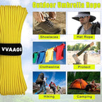 VVAAGG 1000 Paracord Rope 200FT, 4mm Utility Parachute Cord 12 Strand Nylon Rope for Camping, Tent, Clothsline, Outdoor Hiking, Fishing (Yellow, 200FT)