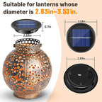 Replacement Solar Light Parts 2 Mode 2 Pack Warmwhite and RGB Color-Changing ,Solar Lights Replacement Top, Inserts for Lanterns, Waterproof DIY Outdoor Garden Patio Decor 3.53inch
