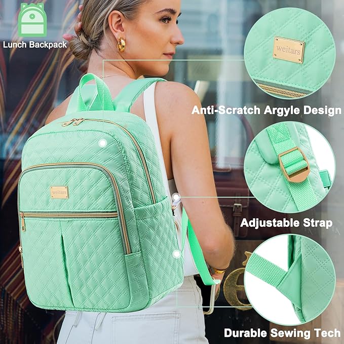 Weitars Lunch Backpack For Women Men,20L Cooler Backpack Insulated Lunch Bag For Women With Side Pockets Waterproof,Meal Prep Backpack,Adult Backpack Cooler For Lunch Picnic Hiking Camping Beach