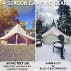 DANCHEL OUTDOOR Waterproof Rain Fly for Bell Tent, 4 Season Yurt Tent Rain Cover Protector Tarp with/No Stove Jack Glamping Gears, PU5000mm Lightweight 300D Oxford Polyester, Beige(13ft/16.4ft/20ft)