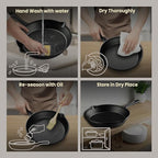 Bakken 10" Cast Iron Skillets, Pre-Seasoned Frying Pan with Even Heat Retention Cooking, Versatile for Stove, Oven, Grill & Campfire, Easy-Grip Handles, Hand Wash Only, 4.41 lbs