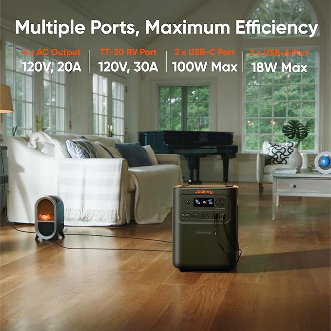 Jackery HomePower 3600 Plus Portable Power Station, 3600W AC Output, 3584Wh LFP Solar Generator, Expandable up to 21kWh, Essential Home Backup for Home Use, Emergencies, RV (Solar Panel Optional)
