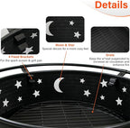 32 Inch Fire Pit Outdoor Fireplace, 2 in 1 Metal Round Firepit for Outside Bonfire Party, BBQ, Camping, Backyard, Patio, Garden, Picnic w/Fire Poker, Spark Screen, Grate, Cover (Moon&Star)