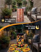 Colorful Sunflower Glow Solar Garden Lantern - 2026 Weather-Ready Sunflower Lantern for Every Season, IP65 Waterproof Metal Outdoor Hanging Light for Patio, Garden, Yard, Pathway (1PCS)