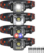Headlamp Rechargeable 4Pack, 3000 Lumen Ultra-Light Bright Headlamp Flashlight, Clip-on Detachable Portable LED headlamp, 5 Mode Rechargeable Headlamps for Outdoor Camping Fishing