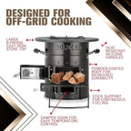 Rocket Stove – Camping Wood Stove for Emergency Preparedness, Survival, Off Grid Living Supplies – Portable Wood Burning Stove with Canvas Storage Bag and Fuel Support System