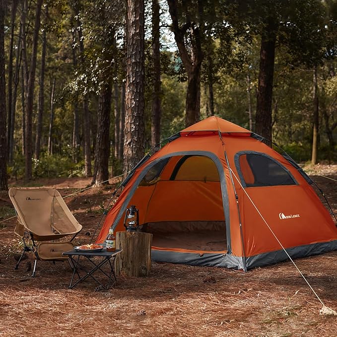 MOON LENCE Pop Up Camping Tent, 3-4 Person Portable Automatic Instant Tent Windproof for Camping, Hiking, Mountaineering