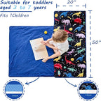 Toddler Nap Mat with Pillow and Blanket, Extra Large Rolled Napping Mats,Slumber Bags for Boys Girls,Kids Sleeping Bag for Daycare, Preschool Travel Camping