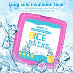 MIYCOO Ice Packs for Lunch Boxes & Lunch Bag - Quick Freeze Ice Pack Space Saving Freezer Packs - Reusable Slim Original Cool Pack - Cooler Accessories for Beach, Camping and Fishing