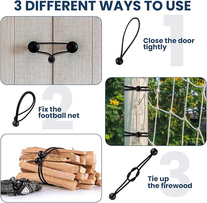 100 Pcs 9 Inch Ball Bungee Cords Tarp Tie Downs Bungee Cords with Balls Heavy Duty Outdoor Tarp Straps for Canopy Shelter Camping Cargo Tent Poles UV Resistant