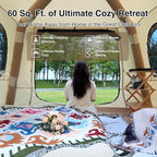 2025 Upgraded Waterproof Inflatable Camping Tent, Large Blow-Up Air Tent, No Assembly Needed Luxury Glamping House, Oxford Fabric