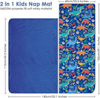 Kids Nap Mat Portable Slumber Bags with Removable Pillow and Blanket for Girls Boys, Lightweight Extra Large Sleeping Bag for Preschool Camping Daycare
