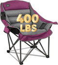 Northroad Oversized XL Padded Camping Chair w/Cell Phone Holder, Large Camp Lounge Chair, Foldable Lawn Chair w/Cup Holder,Carry Bag for Outdoor Hiking, Beach, Picnics, Heavy-Duty 400-lbs Capacity