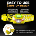 Foxelli USB-C Rechargeable LED Headlamp – Super Bright, Lightweight Head Lamp for Running, Camping, Hiking & Work – Comfortable Fit for Adults & Kids