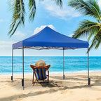 NEWBULIG Pop Up Canopy 9.5x9.5 FT Easy Up Tents for Camping Parties Events Beach Backyard Portable Outdoor Shelter Heavy Duty Instant Sun Shade with Sand Bags