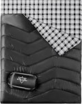 XL Queen Size 2 Person Double Sleeping Bag for Adults, Lightweight Compact with Flannel Liner & Thermolock Draft Tube, Machine Washable All Season Camping Travel