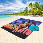 Beach Blanket Waterproof Sandproof Beach Mat 79" X 83"/10'x9'for 2-8 Adults Quick Drying Outdoor Picnic Mat Beach Accessories for Travel, Camping, Hiking