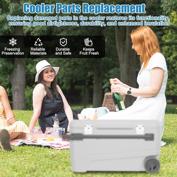 Cooler Repair Kit for Igloo 50-165 Quart Ice Chest, Drain Plug Latch Posts Screws Replacement Parts Set Cooler Accessories for Repair and Maintenance