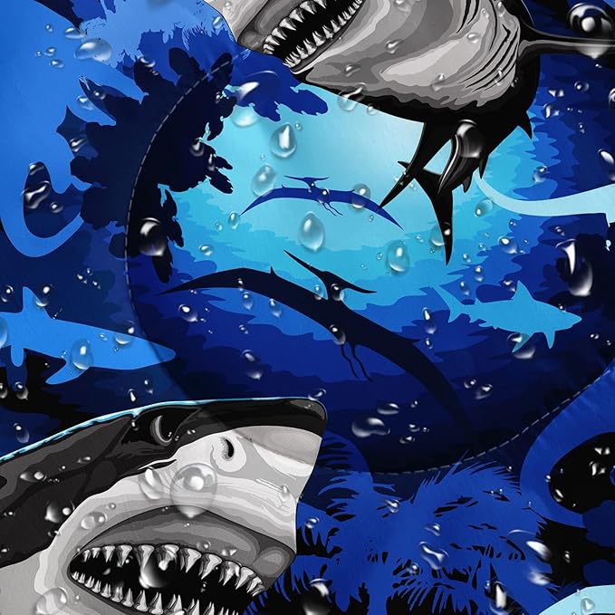BailiPromise Shark Printed Camping Sleeping Bags,3 Season Warm & Cool Weather,Lightweight,Waterproof Sleeping Bags for Adults & Kids,Traveling,and Outdoors,Camping Gear Equipment,31x90inch, Standard