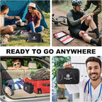 410 Piece Waterproof Hard Shell First Aid Kit for Home, Car, Travel, Camping, Truck, Hiking, Sports, Office, Vehicle & Outdoor Emergencies - Emergency Medical Kits (Black)