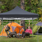 NEWBULIG 10x10 FT Pop Up Canopy Easy Up Tents for Camping Parties Events Beach Backyard Portable Outdoor Shelter Heavy Duty Instant Sun Shade with Sand Bags, Grey