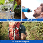 Portable 1.0L Water Fiter, Outdoor Water Filter Backpacking, Collapsible Hiking Water Filter, Water Filter Camping，Water Backpack For Travrling（Blue）