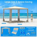 MoKo Beach Cabana, 8'×8' Large Beach Canopy with Side Wall, UPF 50+ Protection Easy Setup Beach Tent Sun Shelter, Adjustable Height Wind Resistant Cabana Beach Tent for Whole Family, Khaki