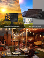 GHUSTAR 150ft Solar Outdoor String Lights with Remote - USB Rechargeable Solar Powered Outdoor Patio Lights - Timer, Dimmable Shatterproof ST38 Bulbs for Backyard, Garden, Pool