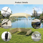 Instant Pop-Up Bubble Tent, 6x6ft Transparent Outdoor Shelter with top Cove, 360° View, All-Weather & Windproof for Camping, Beach, Backyard, Events (4-6 Person,Beige)